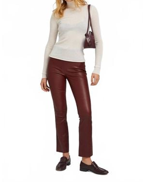 SPRWMN High-Waisted Leather Ankle Leggings - Red