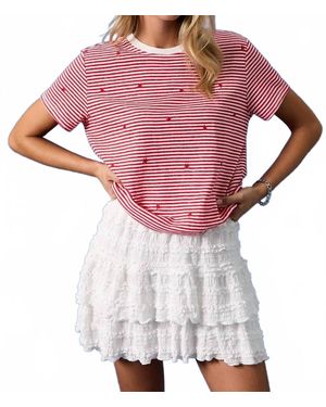 Sunday Edition The Eleanor Short Sleeve Top - Red
