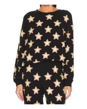 Chaser Brand Star Toss Pullover Top - Black