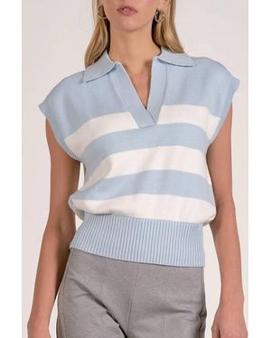 Elan The Courtside Collared Sweater - Blue
