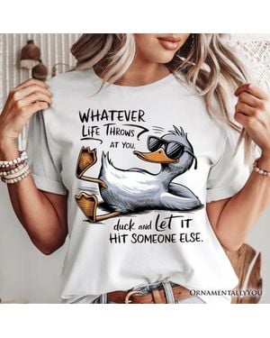 OrnamentallyYou Chill Duck Funny Statement T-Shirt - Blue