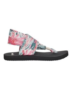Sanuk Sling Soft Top Watercolor Palm Multi 1139260-Pkmu - Blue