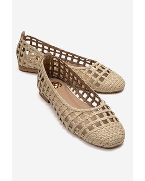 Prologue Shoes Elvaris Woven Ballet Flat - Metallic