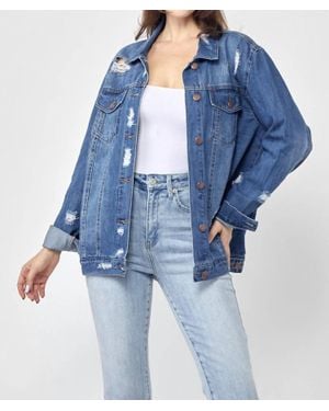 Risen 90's Distressed Jacket - Blue