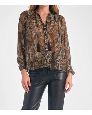 Elan Paisley Top - Black