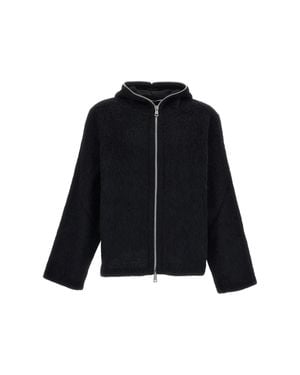 Our Legacy Textured Wool Blend Full Zip Hoodie - Black