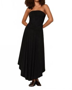 Project Social T Goddess Strapless Shirred Dress - Black