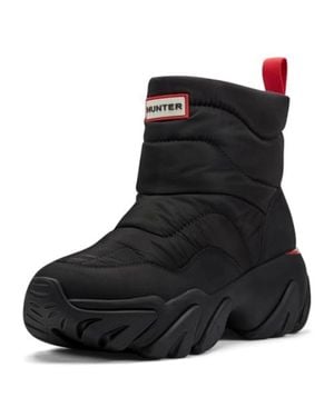 HUNTER Debra Snow Boots Waterproof Round Toe Ankle Zogg3730 - Black