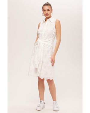 Trina Turk Rally Sleeveless Shirt Dress - Natural