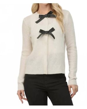 Fate Bow Trimmed Cardigan - White
