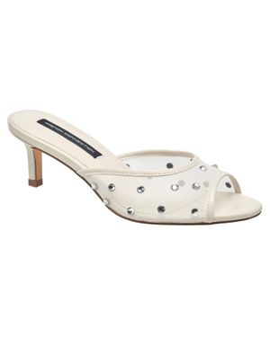 French Connection Rochelle Mesh Kitten Heel - White