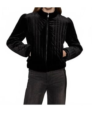 Sanctuary Quilted Velvet Jacket - Black