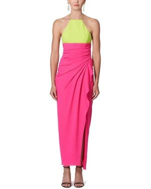Carolina Herrera Halter Neck Gathered Seam Asymmetrical Dress - Pink