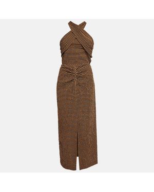 Nanushka Checked Seersucker Skirt And Top Set - Brown