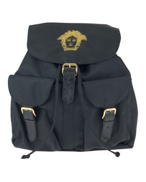 Versace Nylon Leather Backpack Vintage - Blue