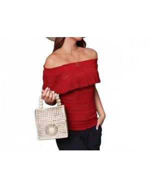 Giocam Pao Off-The-Shoulder Top - Red