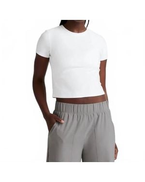 Beyond Yoga Featherweight Cropped Tee - White