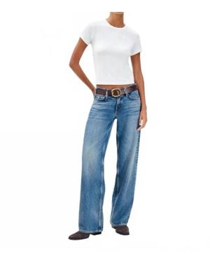 Rag & Bone Saige Low Rise Full Relaxed Straight Jeans - Blue