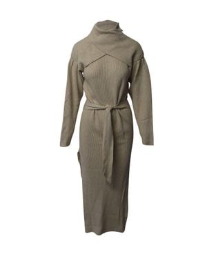 Nanushka Canaan Belted Dress - Green