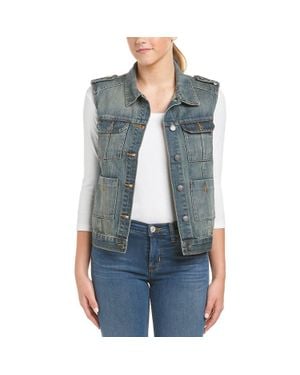 Hidden Jeans Distressed Denim Vest - Blue