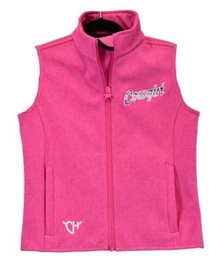 Cowgirl Hardware Girl's Cotton Vest - Pink