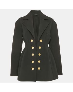 Ellery Gabardine Button Detail Coat - Black