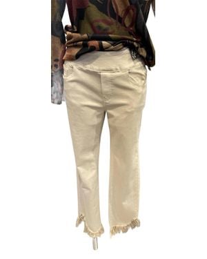 Ethyl Pull On Ankle Pants - Natural