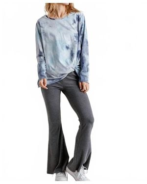 Umgee Tie Dye Knot Top - Blue