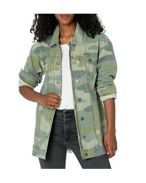 Levi's Camo Print Oversized Trucker Jacket - Green