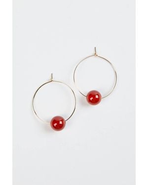 Vermeer Studio Audrey Hoop Earrings - Red