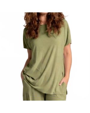 Sympli Splice Pocket Top - Green