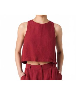 French Connection Birdie Linen Shell Top - Red