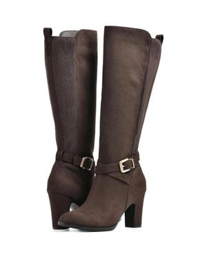 White Mountain Teals Boots Dark Side Zip Knee-High Lion170 - Brown