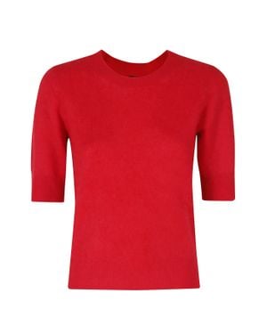 Herskind Therese Ribbed Wool-Cashmere Knit Blouse - Red
