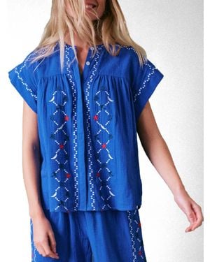 Camp Cove Swim Coves Embroidered Top - Blue