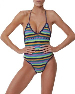 It's Now Cool Crochet Tie One Piece - Blue