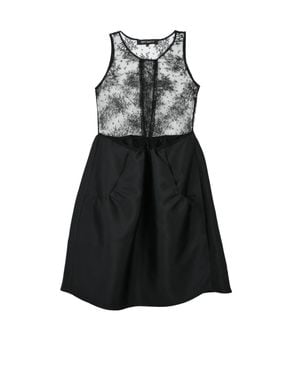 Ter Et Bantine Lace Bodice Poppy Skirt Midi Dress - Black
