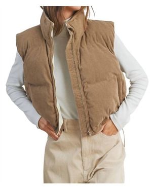 Buttermelon Adoreme Corduroy Puffer Vest - Natural