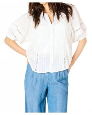 Dex Lace Insert Blouse - White