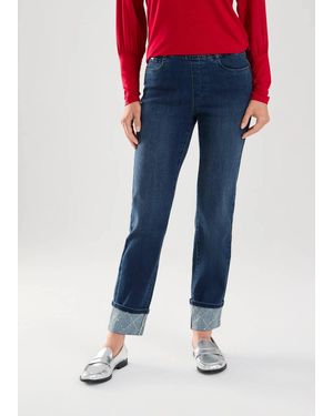 Fdj Pull-On Straight Ankle Jeans - Blue