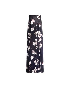 BOSS Satin Maxi Skirt With Tulip Print - Blue