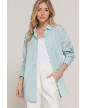 TRUEDAMES Long Sleeve Loose Fit Shirt - Blue