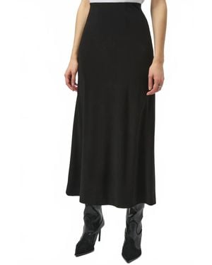 Joseph Ribkoff Pull On Back Slit Maxi Skirt - Black