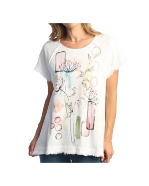 Jess & Jane Provence Mineral Washed Gauze Cotton Top - White
