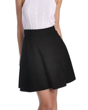 Minnie Rose Viscose Flared Skirt - Black