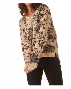 Nekane NKN Floral Jacquard Knit Sweater - Natural