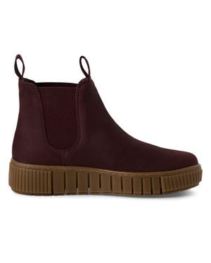TMRS Tamaris Bordeaux Burgundy Leather Chelsea Ankle Boots - Brown