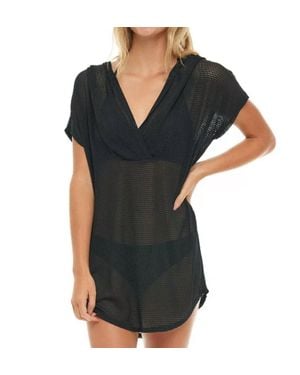Jordan Taylor Hooded Mesh Swim Cover-Up - Black