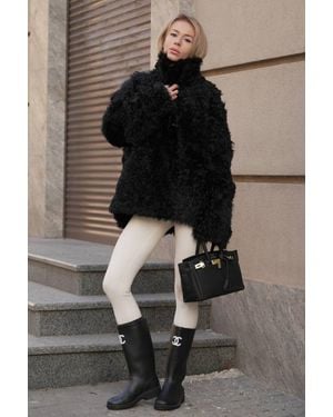 Alaska® Outerwear Genuine Tigrado Curly Shearling Coat - Black