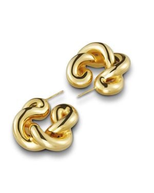 Uncommon Matters Twist Creoles Earrings - Metallic